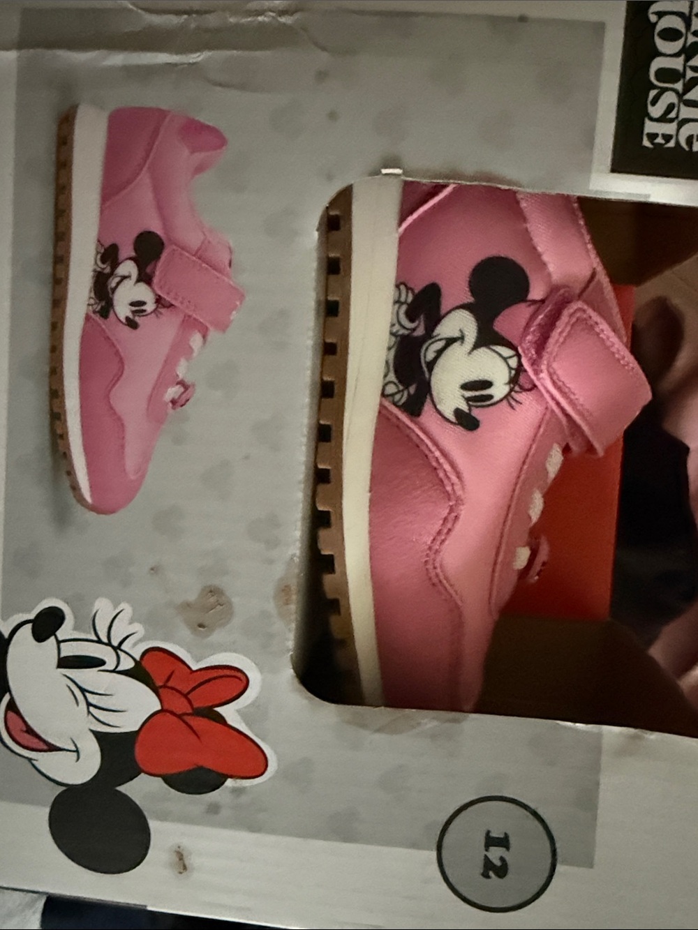 Disney Minnie Mouse Girls Pink Velcro Runners